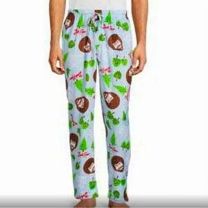 Bob Ross Happy Little Trees Fuzzy Pajama Pants